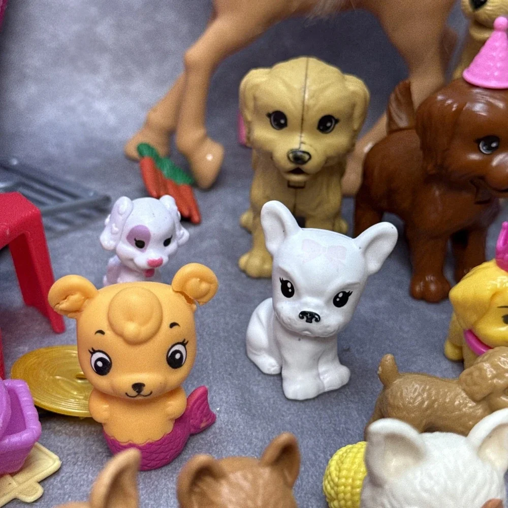 Huge Lot Of Barbie Chelsea 30 Pets Dogs Cats Pony & House Accessories Brushes